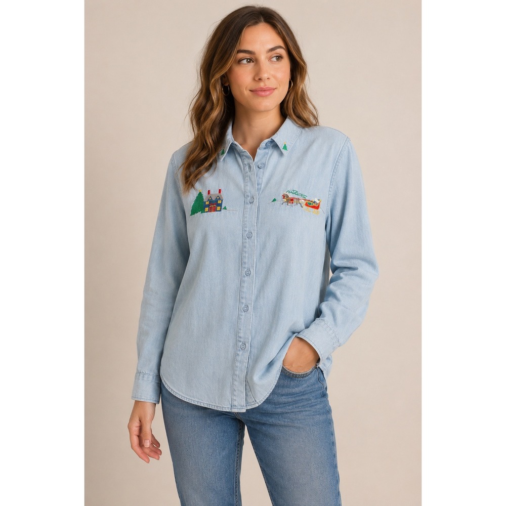 Jennifer Blair Vintage 1990s Christmas Shirt Wome… - image 1